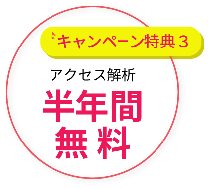 特典3 アクセス解析半年間無料